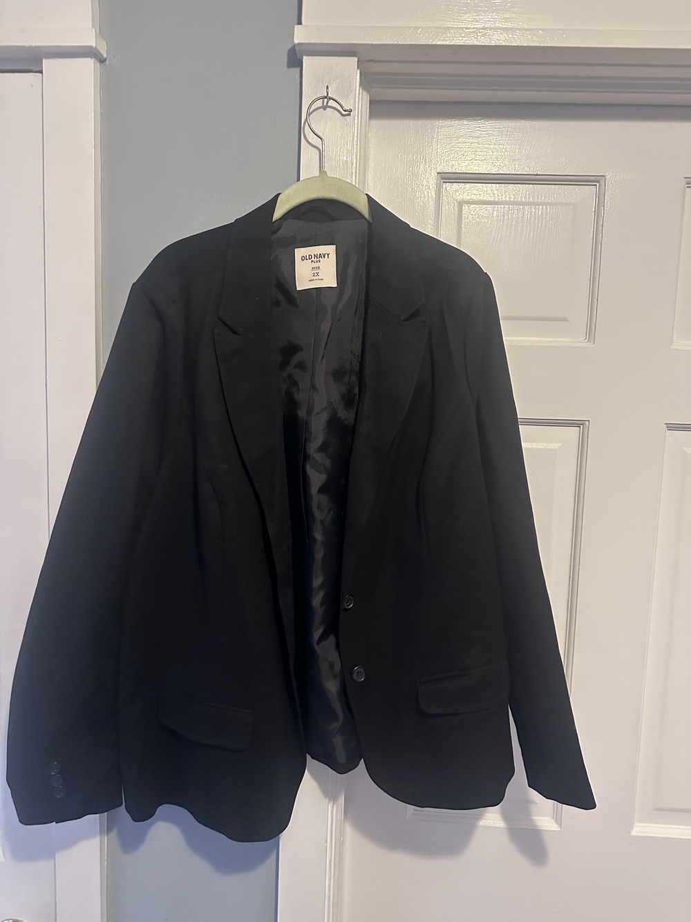 Old Navy Women's Black Single-Breasted Notch-Lapel Blazer
